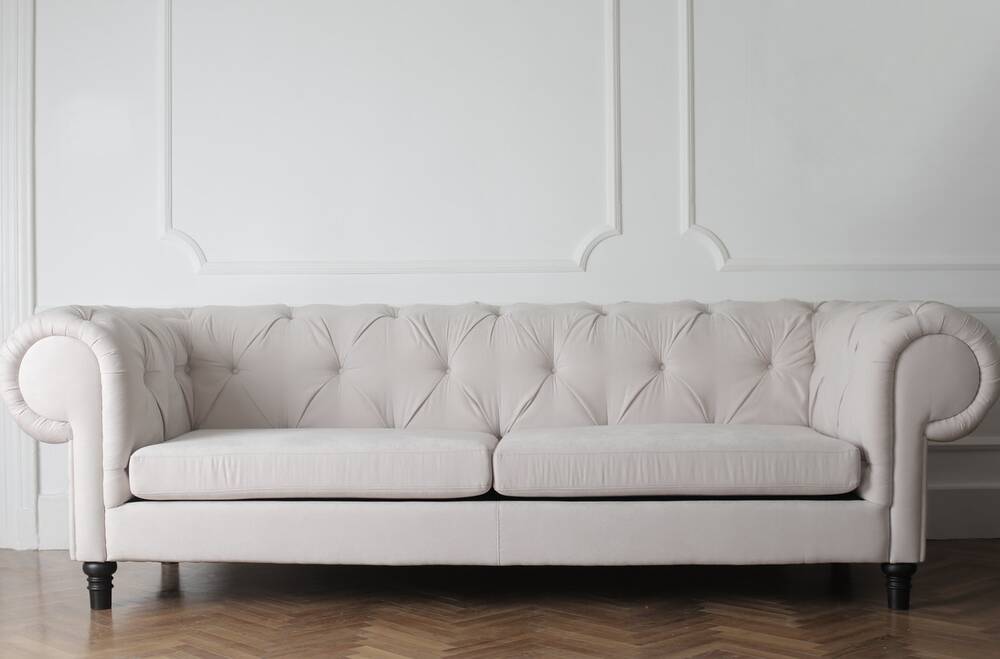 A couch in a living room